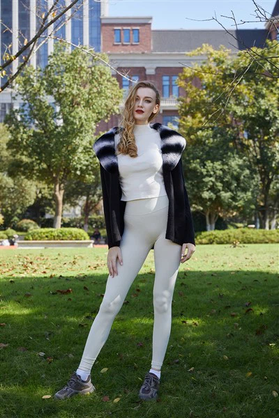 Kožušinový golier Maxi Cardigan